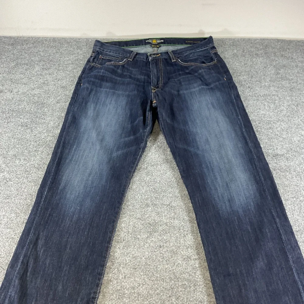 Lucky Brand 221 Original Straight Mens Jeans 34x32 Dark Wash Stretch Denim Pants